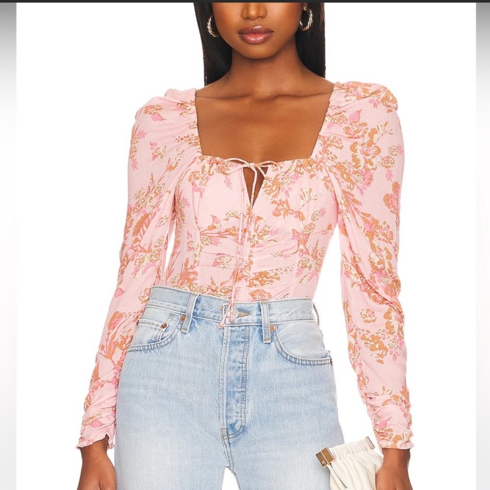 NWT Free People Hilary Printed Top